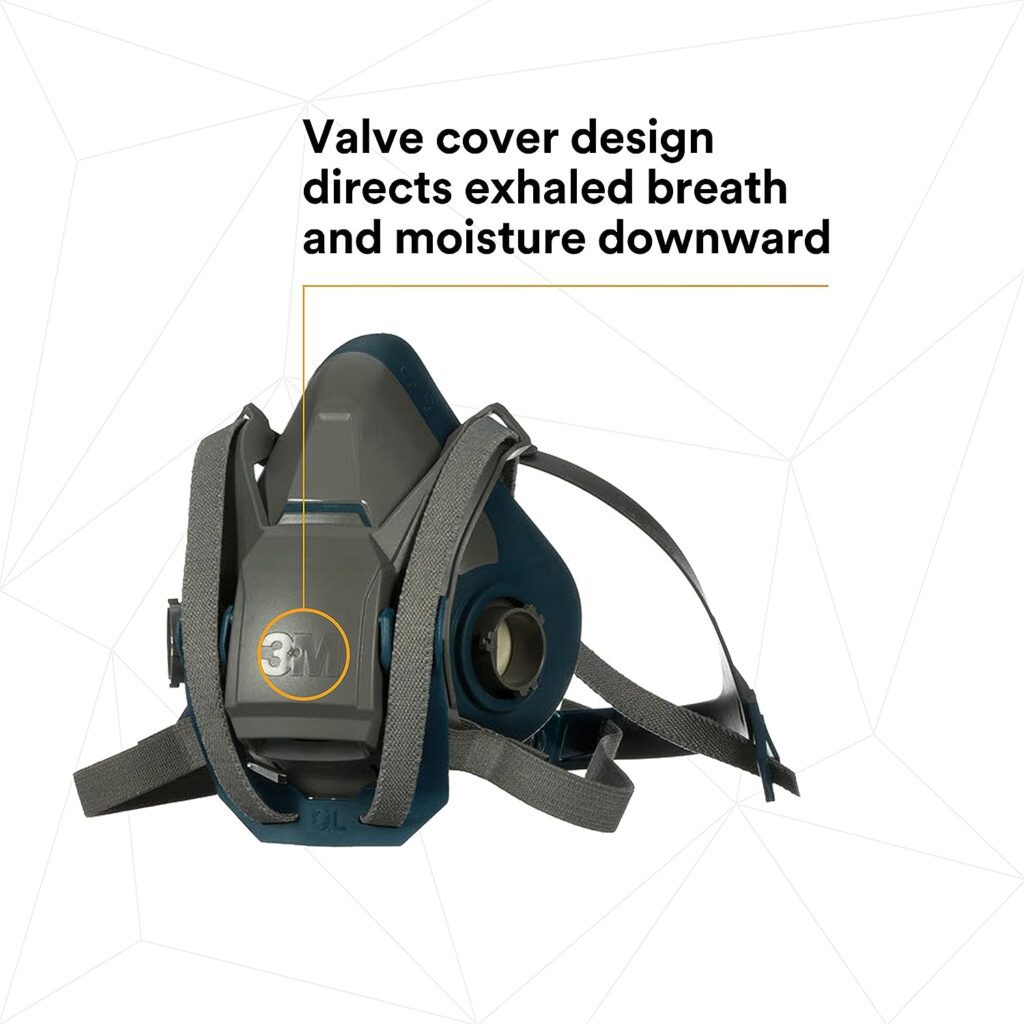 3M Rugged Comfort Quick Latch Half Facepiece Reusable Respirator 6502QL, Gases, Vapors, Dust