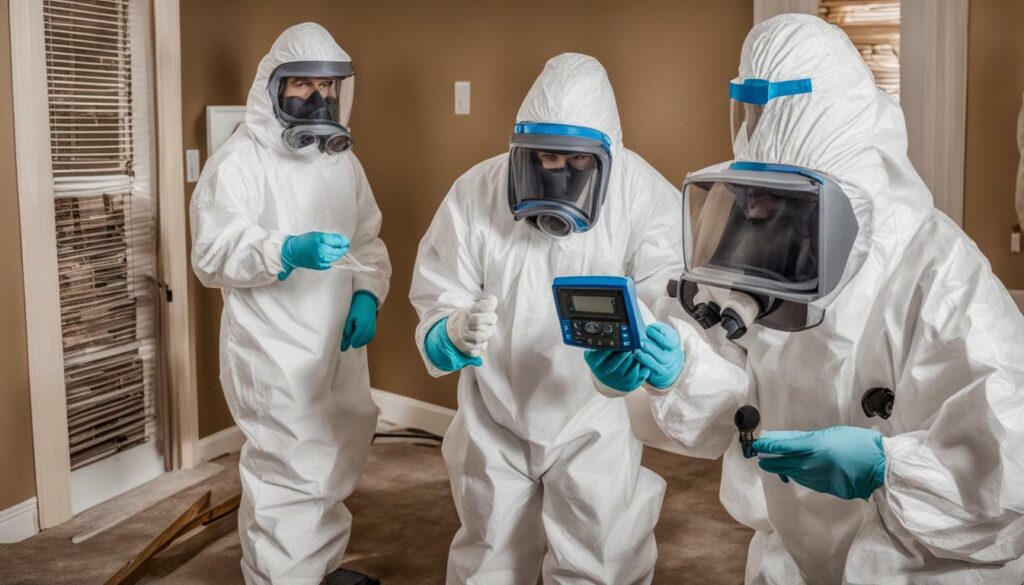 Professional mold inspectors conducting a mold inspection